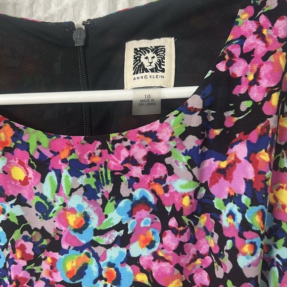 Anne Klein Floral Belted Sleeveless Midi Dress Size 10 - Picture 5 of 9